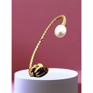 TORY BURCH ROPE ROXANNE AND PEARL 18K GOLD PLATED BRACELET